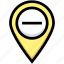 business, financial, gps, location, map pin, minus 