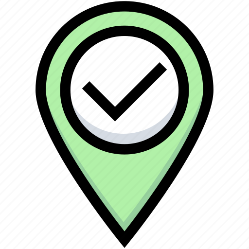 Business, financial, gps, location, map pin, tick icon - Download on Iconfinder
