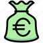 bag, business, cash, euro, financial, money 