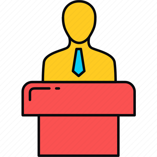 Lecture, message, speech, communication, podium, talk icon - Download on Iconfinder
