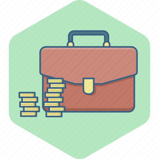 Bag, briefcase, money, business, coins, funds, revenue icon - Download on Iconfinder