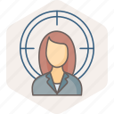 target, woman, business, focus, office, profile, user