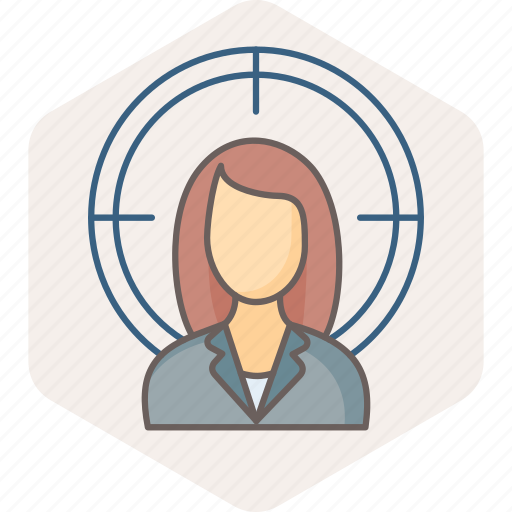 Target, woman, business, focus, office, profile, user icon - Download on Iconfinder