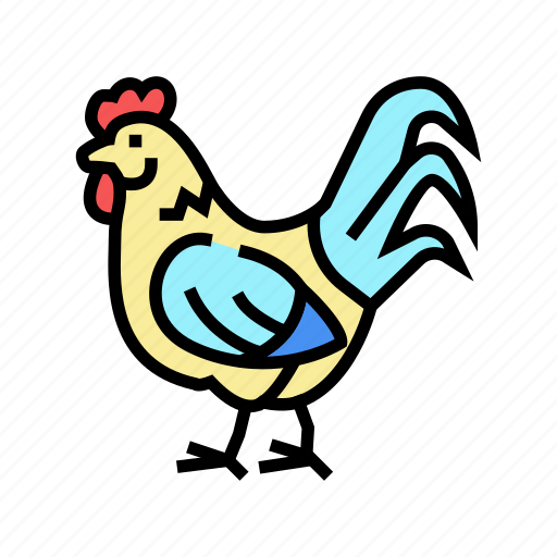 Cock, domestic, bird, chicken, meat, factory icon - Download on Iconfinder