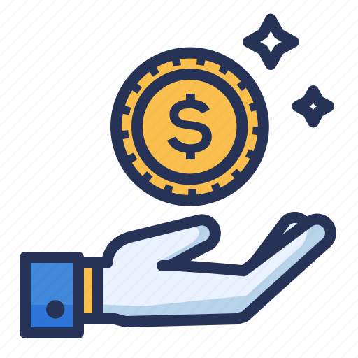 Coin, hand, money, profit icon - Download on Iconfinder