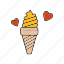 cone, cream, ice 