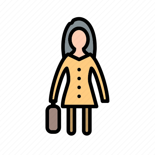 Portfolio, woman with briefcase, woman icon - Download on Iconfinder