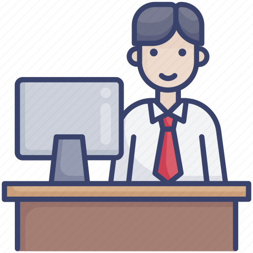 Business, computer, desk, employee, monitor, office, screen icon - Download on Iconfinder