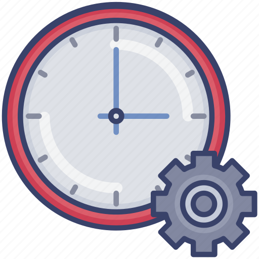 Clock, gear, management, options, preferences, settings, time icon - Download on Iconfinder