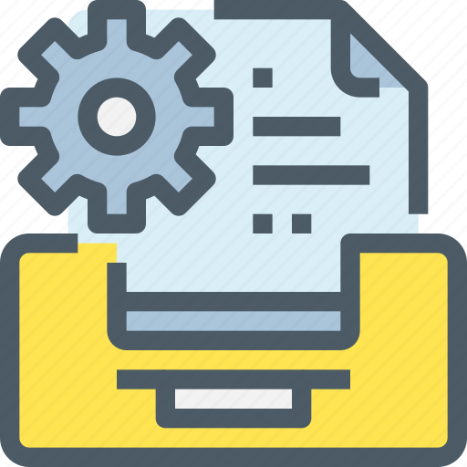 Business, data, develop, document, gear, management, process icon - Download on Iconfinder