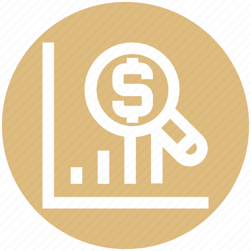 Dollar, graph, magnifier, money, search, statistics icon - Download on Iconfinder