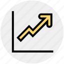 arrow, bars, chart, diagram, growth, report, sales