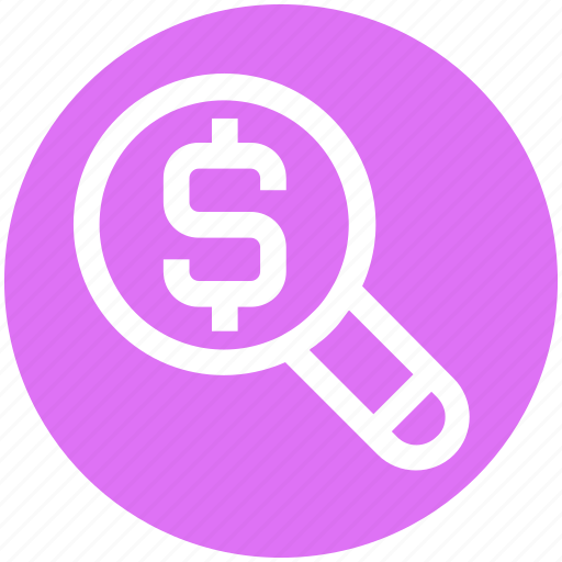 Business, dollar, finance, magnifier, prize, research, search icon - Download on Iconfinder