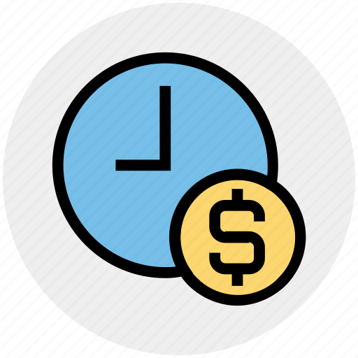 Business, clock, coin, dollar, money, time icon - Download on Iconfinder