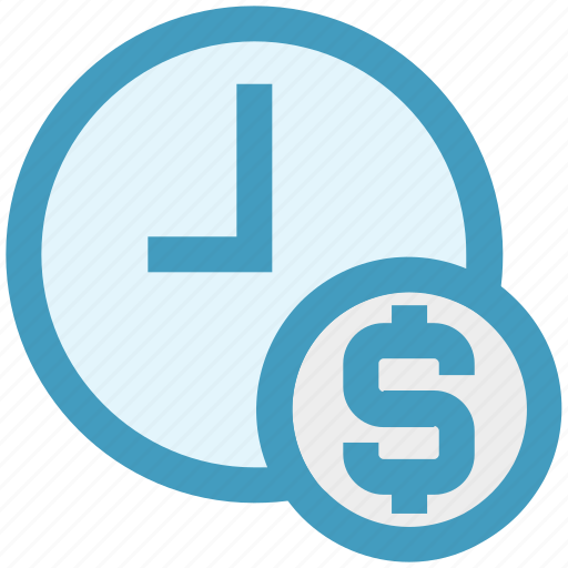 Business, clock, coin, dollar, money, time icon - Download on Iconfinder