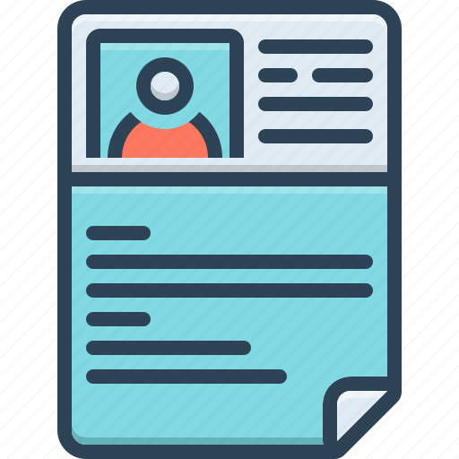 Application, detail, document, profile, resume, summary, unemployment icon - Download on Iconfinder