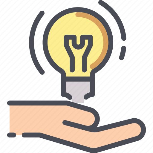 Bulb, hand, idea, innovation, lamp, light, solution icon - Download on Iconfinder