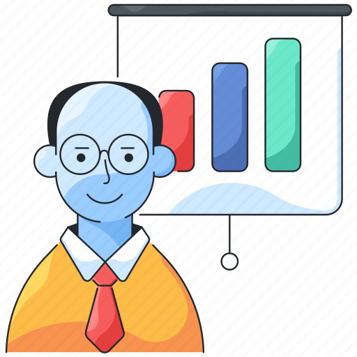 Business presentation, presentation, graph, statistics, chart, board, analytics icon - Download on Iconfinder