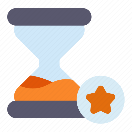 Hourglass, time, star, loyal, royalti icon - Download on Iconfinder