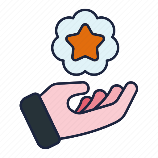 Hand, gesture, star, loyal, royalti icon - Download on Iconfinder