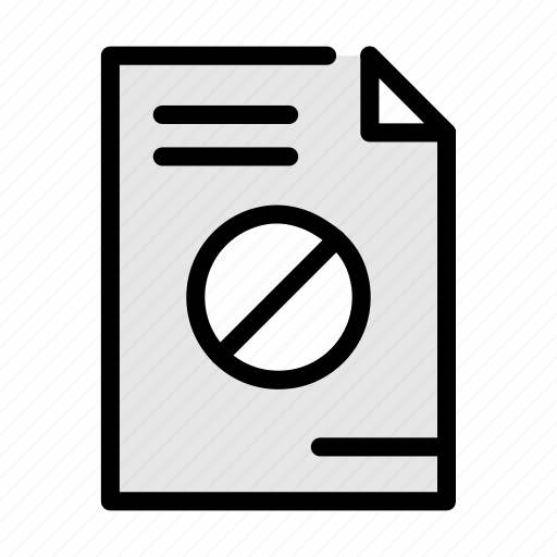 File, notallowed, document, restricted, paper icon - Download on Iconfinder