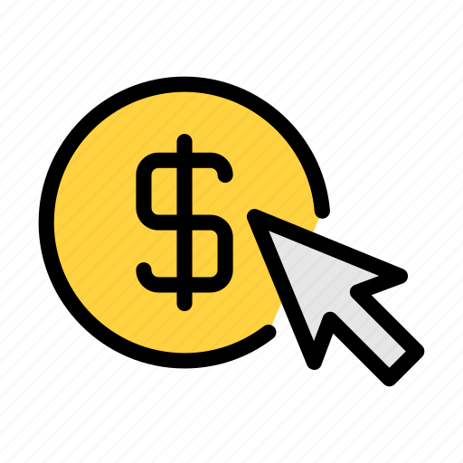 Payperclick, online, cursor, click, dollar icon - Download on Iconfinder