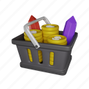basket, money, container, storage, organization