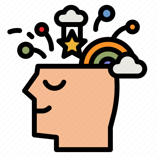 Inspiration, think, mental, head, rainbow icon - Download on Iconfinder