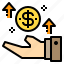 business, coin, growth, hand, money 