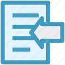 arrow, document, file, page, paper