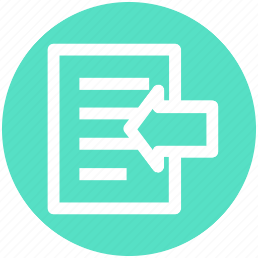 Arrow, document, file, left, page, paper icon - Download on Iconfinder