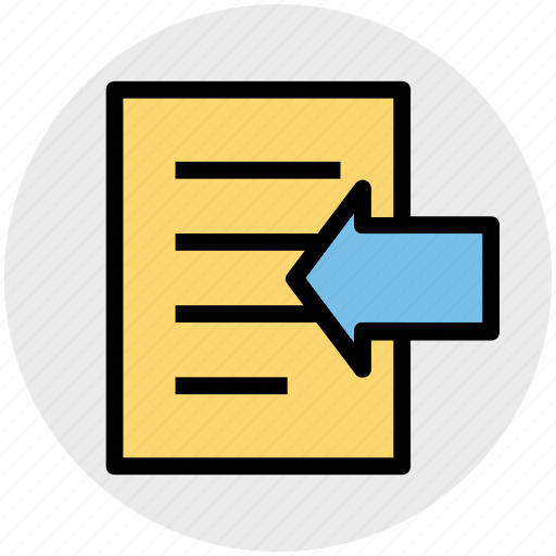 Arrow, document, file, left, page, paper icon - Download on Iconfinder