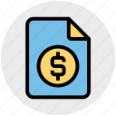 business, document, dollar, file, money, page, sign 