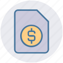 business, document, dollar, file, money, page, sign