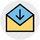 envelope, letter, mail, message, open envelope, received