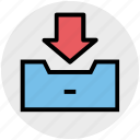 arrow, folder, interface, open, out, outside, upload 