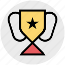 achievement, award, cup, medal, star, trophy