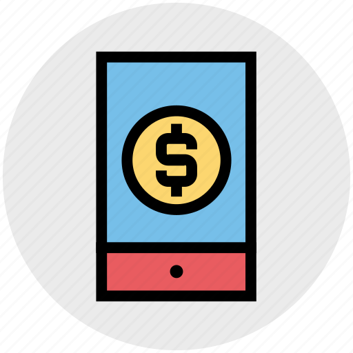 Cell, coin, dollar, mobile, mobile banking, phone, smartphone icon - Download on Iconfinder