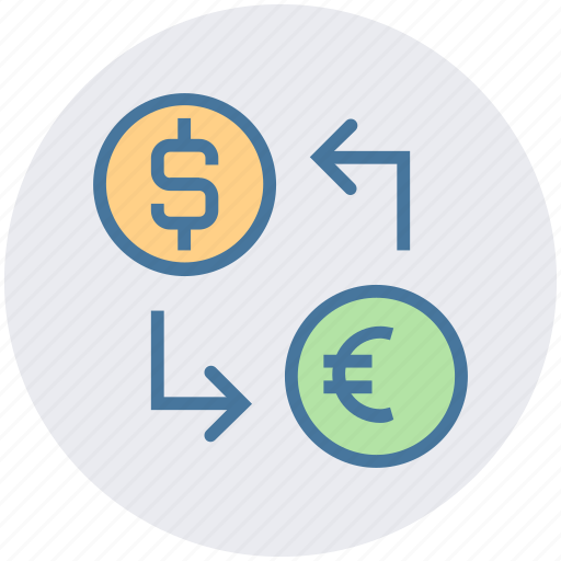 Dollar, dollar and euro, euro, money convert, money exchange icon - Download on Iconfinder