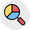 analytics, bar, chart, graph, magnifier, search