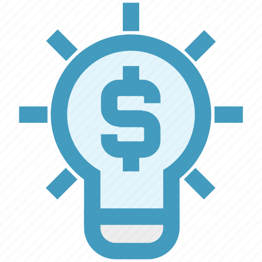 Bulb, creative, dollar, idea, light, light bulb, money icon - Download on Iconfinder