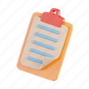 clipboard, document, stationer, paper, page, sheet 