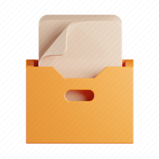 Archive, archive box, storage box, documents, papers, files 3D illustration - Download on Iconfinder