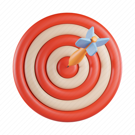 Bullseye, arrow, target, aim, focus, dartboard 3D illustration - Download on Iconfinder