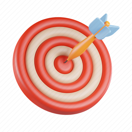 Bullseye, target, arrow, focus, aim, dartboard 3D illustration - Download on Iconfinder