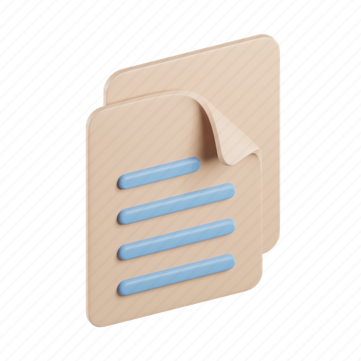 Documents, reports, papers, files, pages, text 3D illustration - Download on Iconfinder
