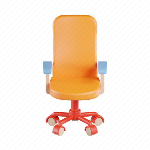 Chair, seat, armchair, furniture, revolving chair, office chair, swivel chair 3D illustration - Download on Iconfinder