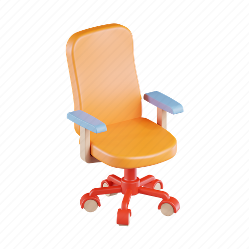 Chair, office chair, revolving chair, swivel chair, seat, armchair, furniture 3D illustration - Download on Iconfinder