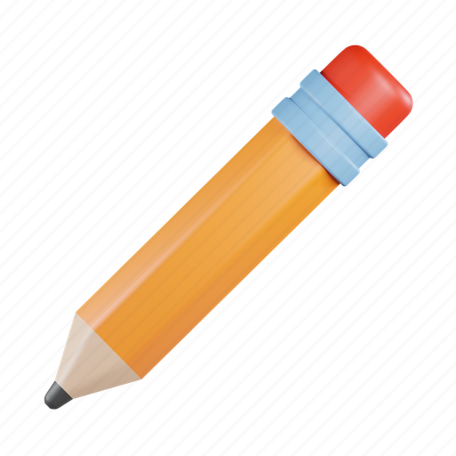 Pencil, stationery, edit, draw, tool 3D illustration - Download on Iconfinder