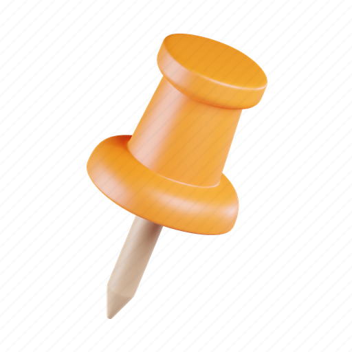 Thumbtack, push pin, marker, pin, office, tool, attach 3D illustration - Download on Iconfinder